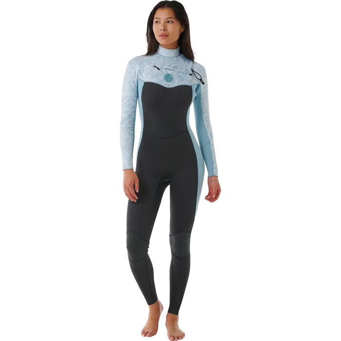 2024 Rip Curl Frauen Dawn Patrol Performance 4/3mm Brustreiverschluss Neoprenanzug 14UWFS - Mid Blue