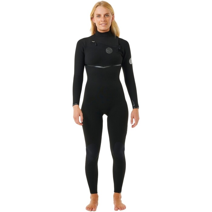 2024 Rip Curl Frauen E-Bomb 4/3mm Brustreiverschluss Neoprenanzug 15MWFS - Black