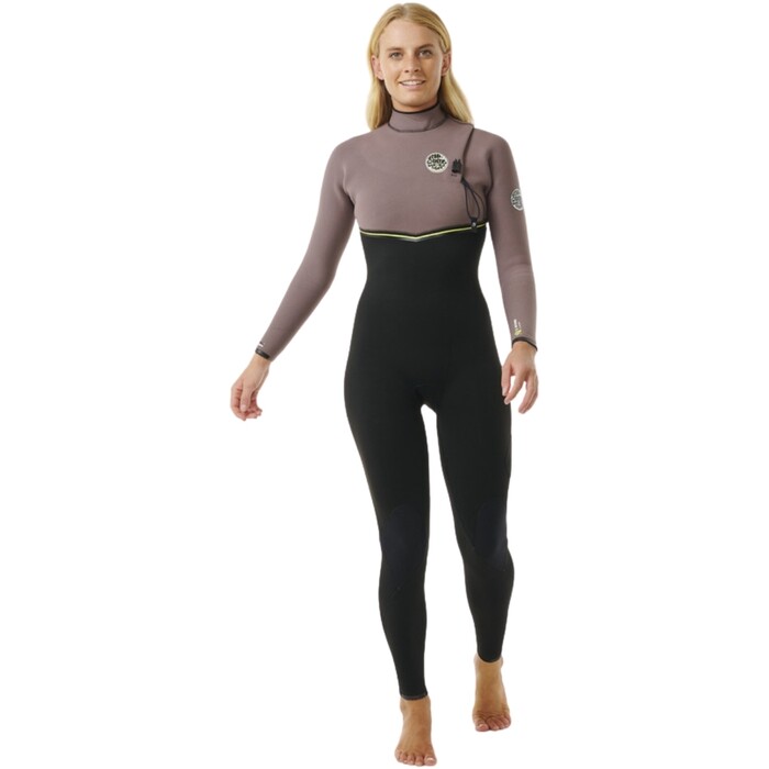 2024 Rip Curl Womens E-Bomb 4/3mm Zip Free Wetsuit 14KWFS - Eggplant