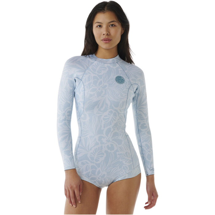 2024 Rip Curl Frauen G-Bomb 1.5mm Boyleg Rckenreiverschluss Langrmel Shorty Neoprenanzug 131WSP - Blue