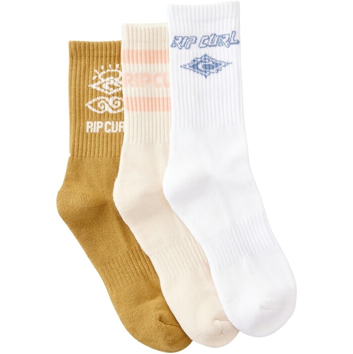 2024 Rip Curl Womens Icons Of Surf Sock 3 Pack 00EWSO - Bronze