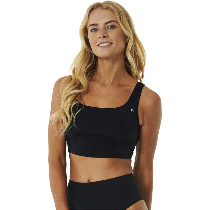 2024 Rip Curl Womens Mirage Ultimate Scoop Neck Crop Bikini Top 0B3WSW - Black