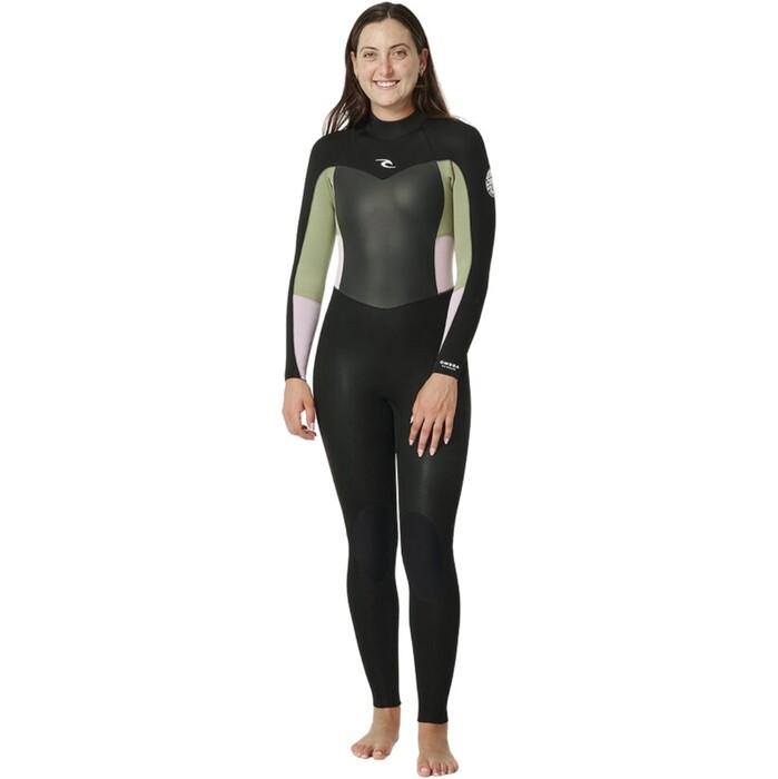 2024 Rip Curl Womens Omega 4/3mm GBS Back Zip Wetsuit 156WFS - Khaki