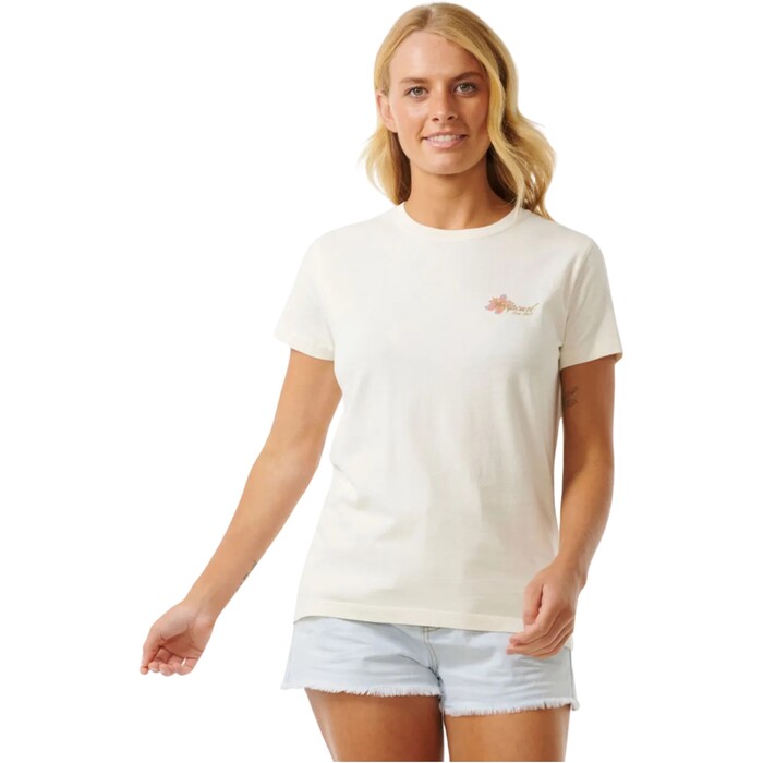 2024 Rip Curl Frauen Wild Bloom Standard Tee 0D9WTE - Bone