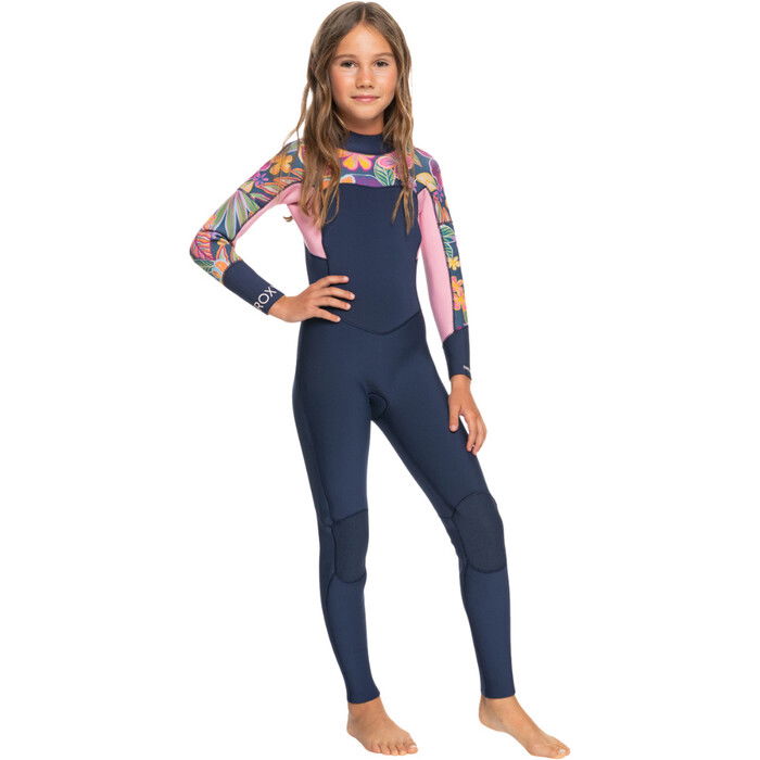 2024 Roxy Girls Swell Series 3/2mm GBS Back Zip Wetsuit ERGW103055 - Mood Indigotrue Paradise