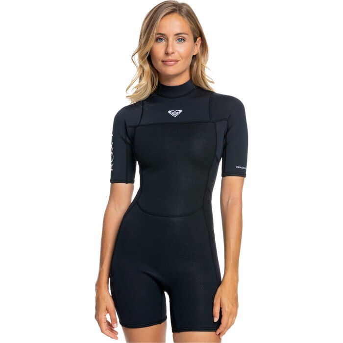 2024 Roxy Womens Prologue 2mm Back Zip Shorty Wetsuit ERJW503033 - Black