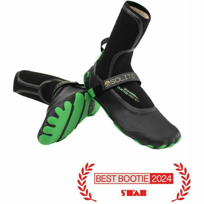 2024 Solite Custom Pro 2.0 3mm Wetsuit Boots 21001 - Green / Black