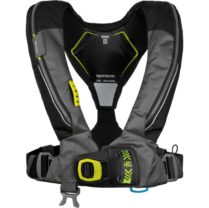 2024 Spinlock Deckvest 6D 170N Lifejacket With HRS System DWLJH6D - Black