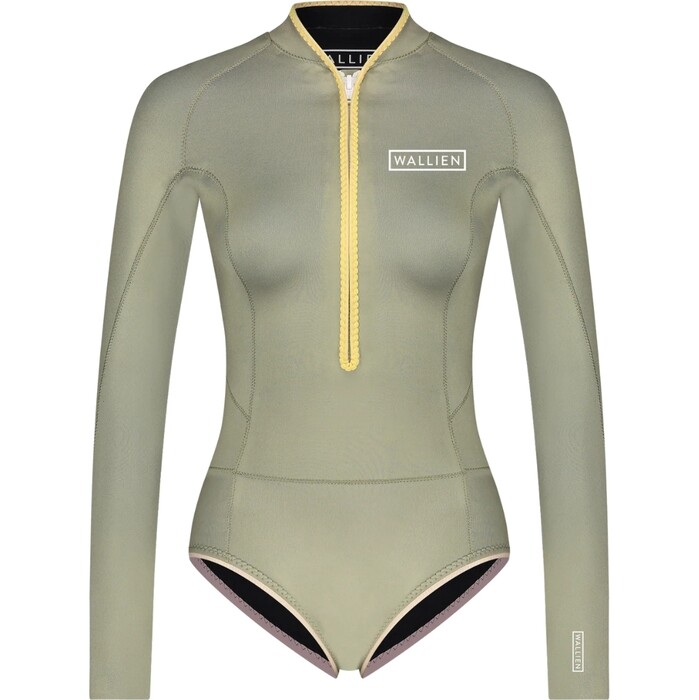 2024 Wallien Womens Nikki Van Dijk Bikini Cut 1mm Front Zip Springsuit Wetsuit 101006 - Moon