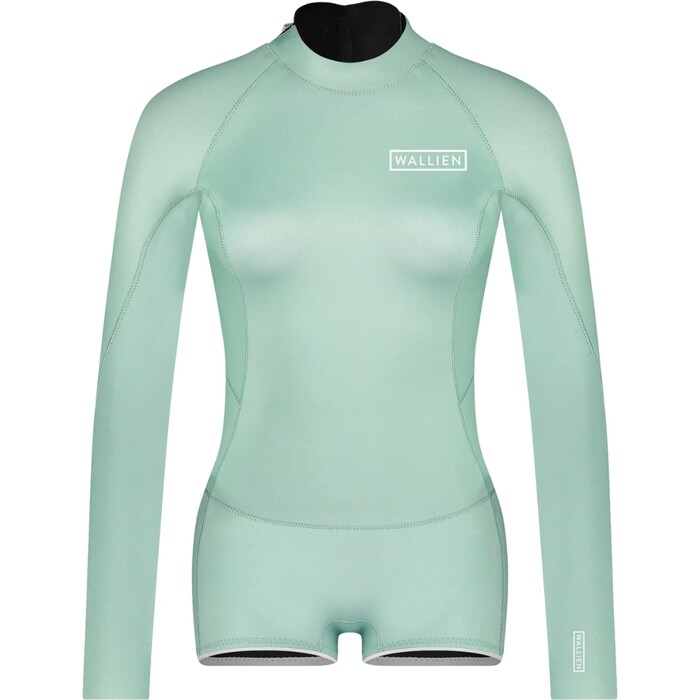 2024 Wallien Womens Nikki Van Dijk Boyleg Cut 2mm Back Zip Springsuit Wetsuit 101007 - Aquamarine Gradient