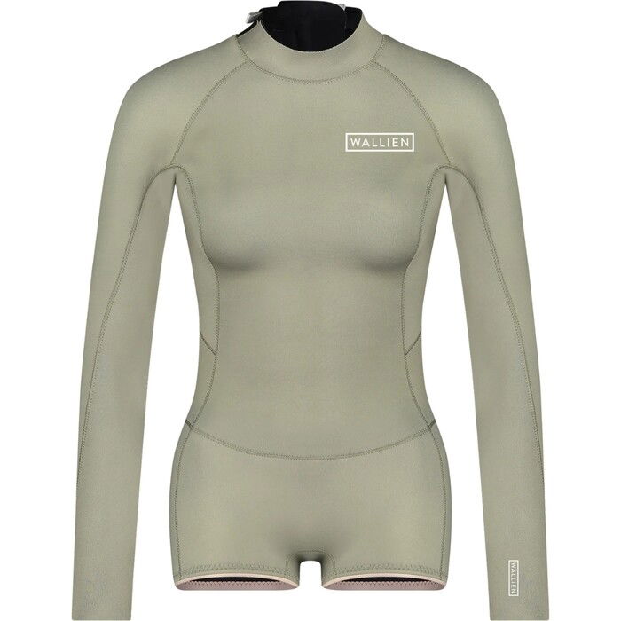 2024 Wallien Womens Nikki Van Dijk Boyleg Cut 2mm Back Zip Springsuit Wetsuit 101007 - Moon