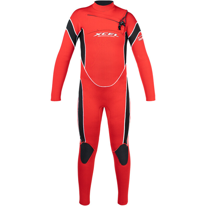 2024 Xcel Kinder Infiniti Solution 3/2mm Gbs Brustreiverschluss Neoprenanzug KN320ZA2 - Red / Black