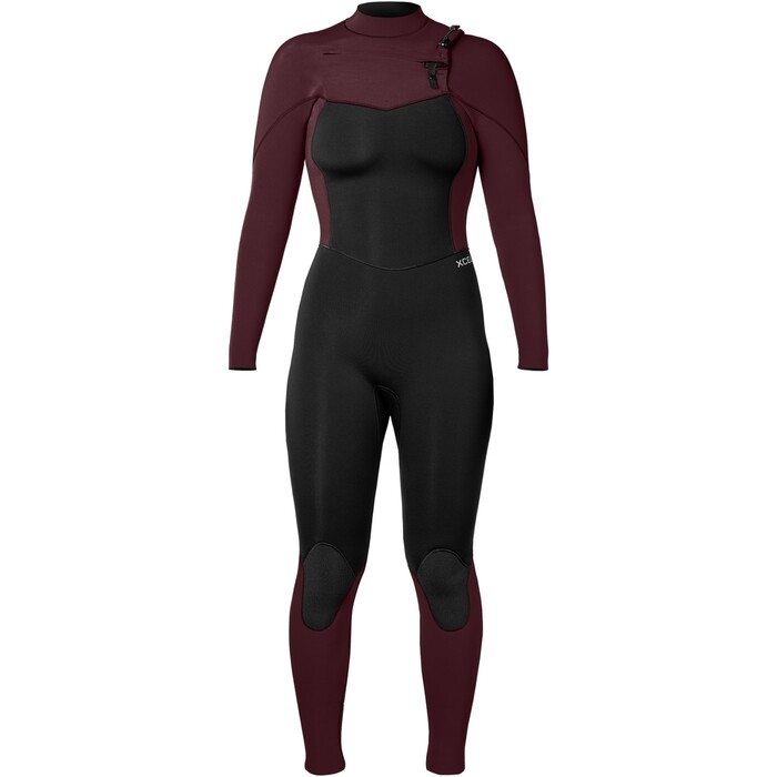 2024 Xcel Womens Comp 5/4mm Chest Zip Wetsuit WN54ZXC4W - Black / Wine