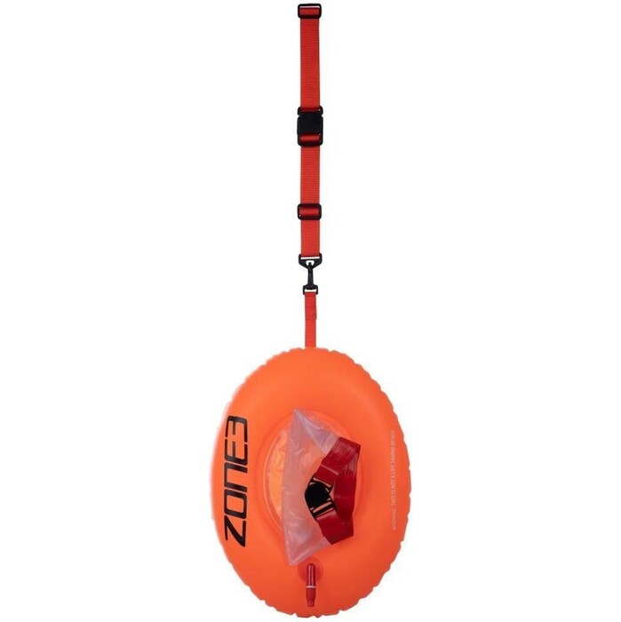 2024 ZONE3 Recycled On The Go Swim Safety Buoy SA24OGSB113 - Hi-Vis Orange