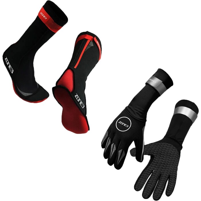 2024 Zone3 2mm Neoprene Swim Gloves & Zone3 2mm Neoprene Swim Socks Bundle