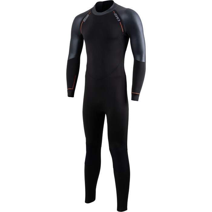 2024 Zone3 Mens Yulex Switch Back Zip Wetsuit WS24MFLMS101 - Black / Orange