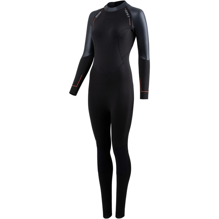 2024 Zone3 Womens Yulex Switch Back Zip Wetsuit WS24WFLMS101 - Black / Orange