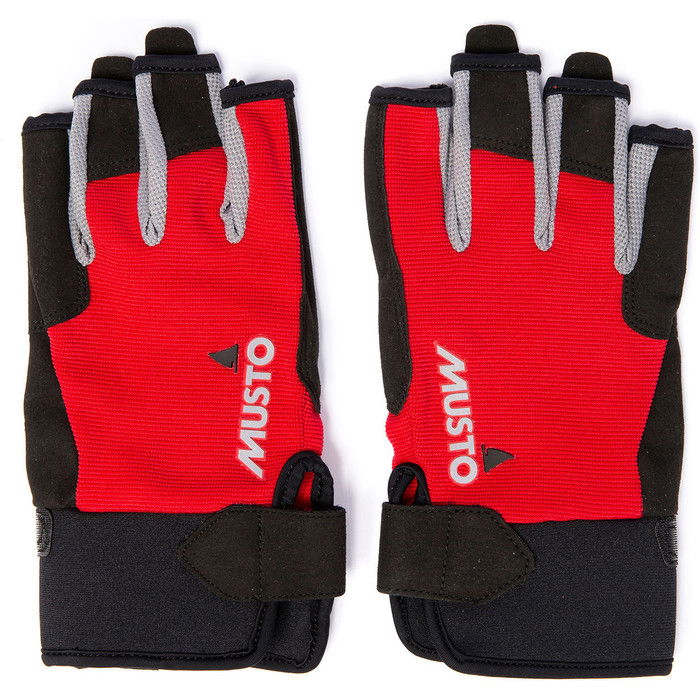 2024 Musto Essential Sailing Short Finger Gloves AUGL003 - Red