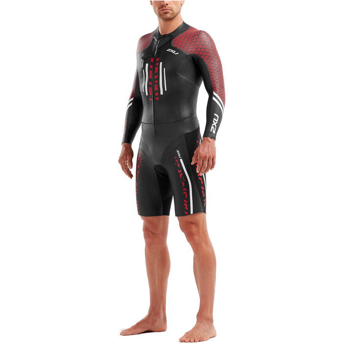 2022 2XU Mnner Pro Swim-Run Pro Neoprenanzug Black / Flame Scarlet MW5477c