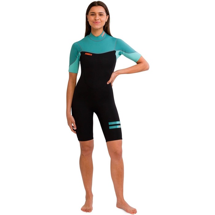 2024 Jobe Womens Sofia 3/2mm Back Zip Shorty Wetsuit 3036230 - Vintage Teal