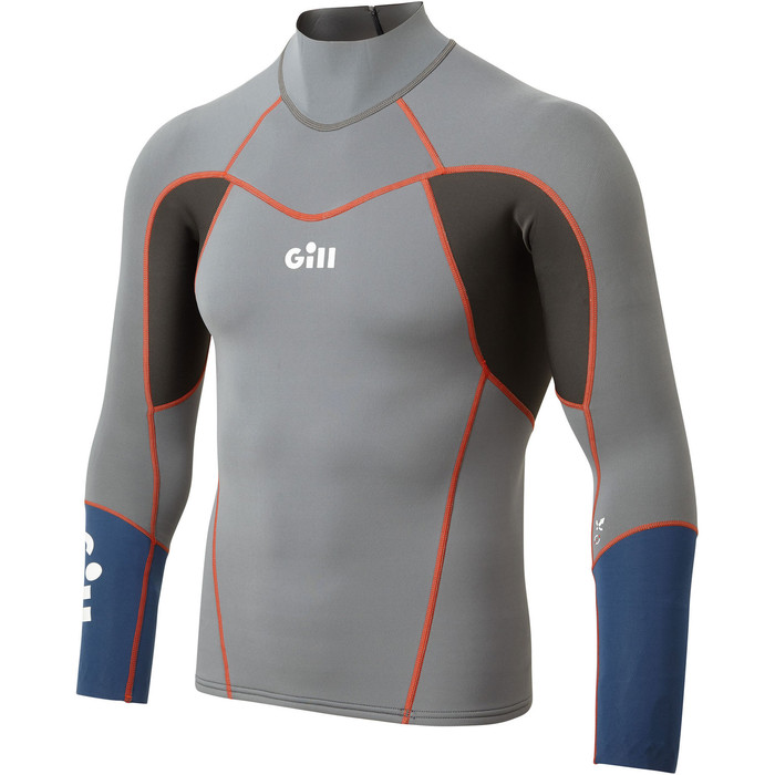 2024 Gill Mens Zenlite 1.5mm Flatlock Neoprene Top 5003 - Steel Grey