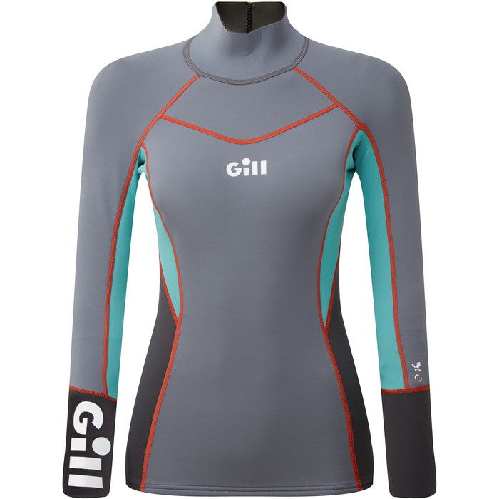 2024 Gill Womens Zenlite 1.5mm Flatlock Neoprene Top 5003W - Steel Grey