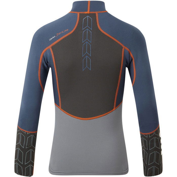 2024 Gill Junior Zenlite 1.5mm Flatlock Neoprene Top 5003J - Ocean / Steel Grey