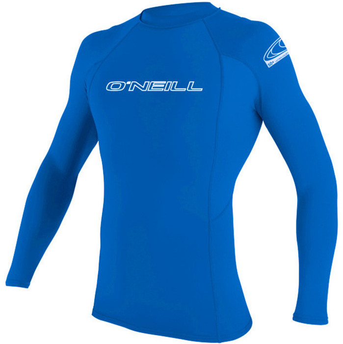 2023 O'Neill Mens Basic Skins Long Sleeve Crew Rash Vest 3342 - Pacific