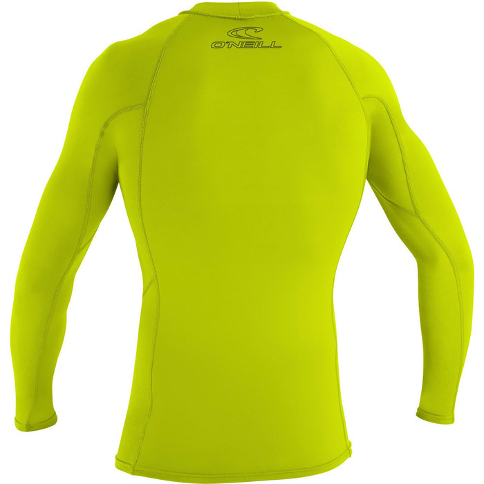 2024 O'Neill Mnner Basic Skins Long Sleeve Rash Guard 3342 - Lime