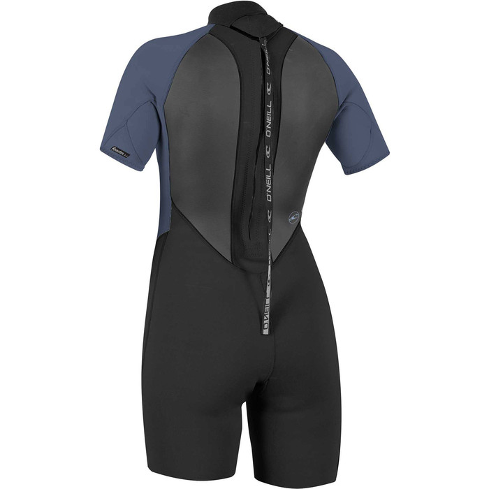 2024 O'Neill Womens Reactor II 2mm Back Zip Shorty Wetsuit 5043 - Black / Mist