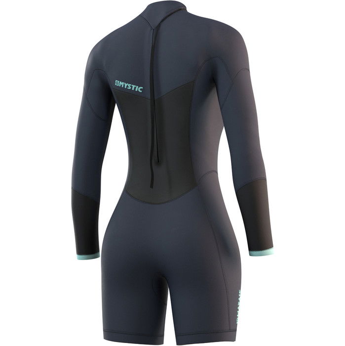 2024 Mystic Womens Brand 3/2mm Long Sleeve Shorty Wetsuit 210322 - Night Blue