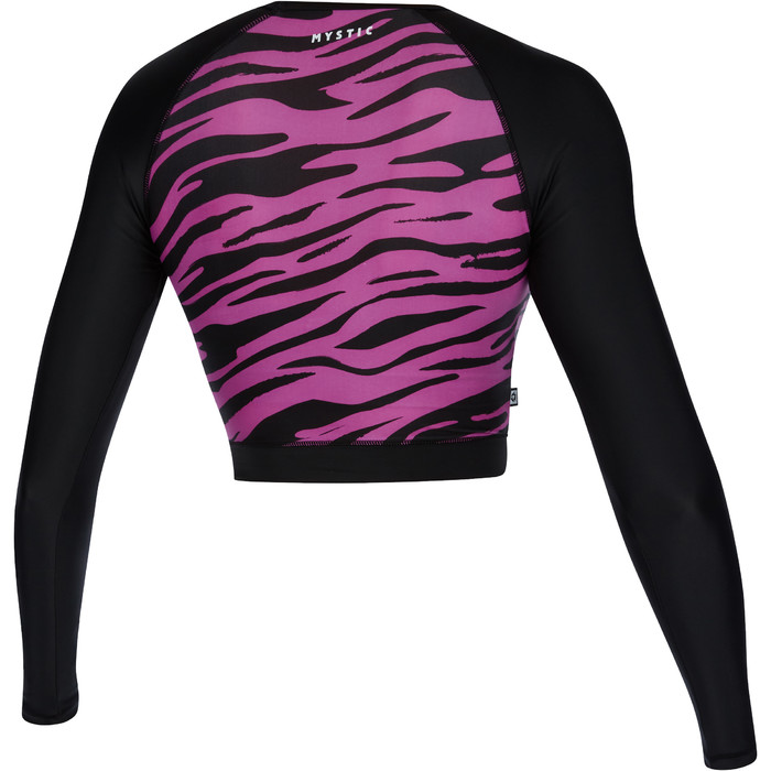 2021 Mystic Womens Diva Crop Long Sleeve Rash Vest 210269 - Black / Pink