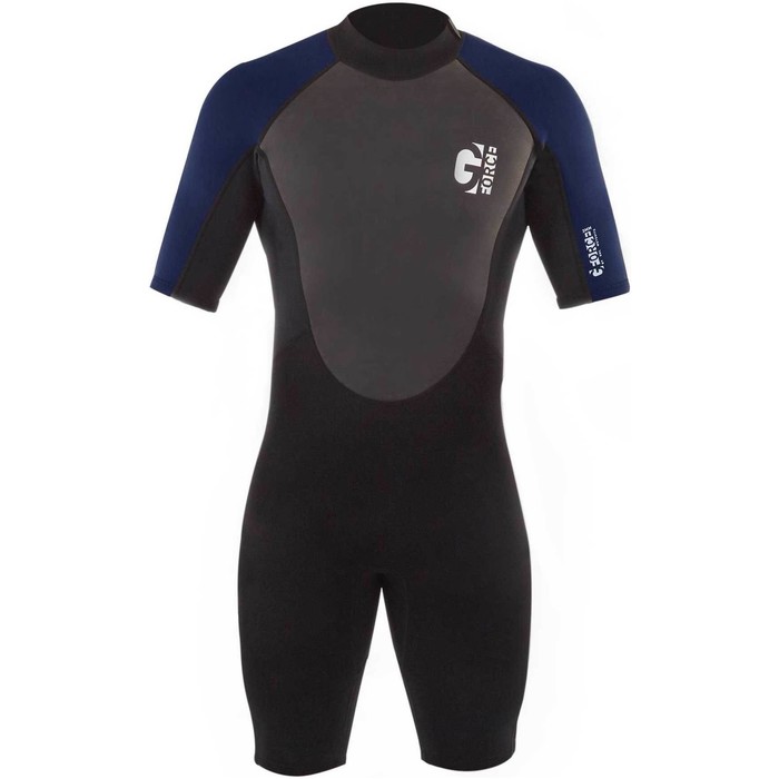 2024 Gul Mens G-Force 3mm Back Zip Shorty Wetsuit GF3305-B7 - Black / Navy