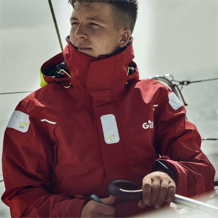 2024 Gill Mens OS2 Offshore Sailing Jacket OS25J - Red