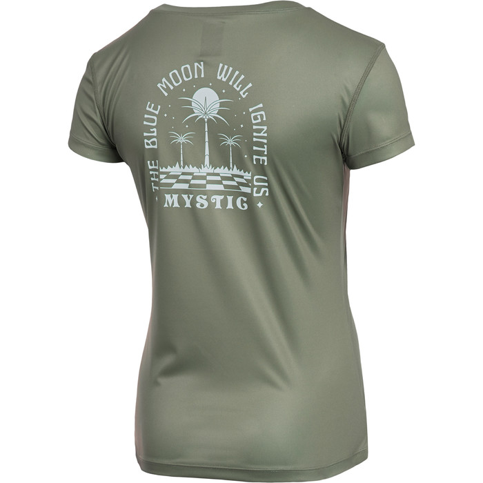 2022 Mystic Womens Ignite Short Sleeve Loose Quick Dry T-Shirt 35001220288 - Olive Green