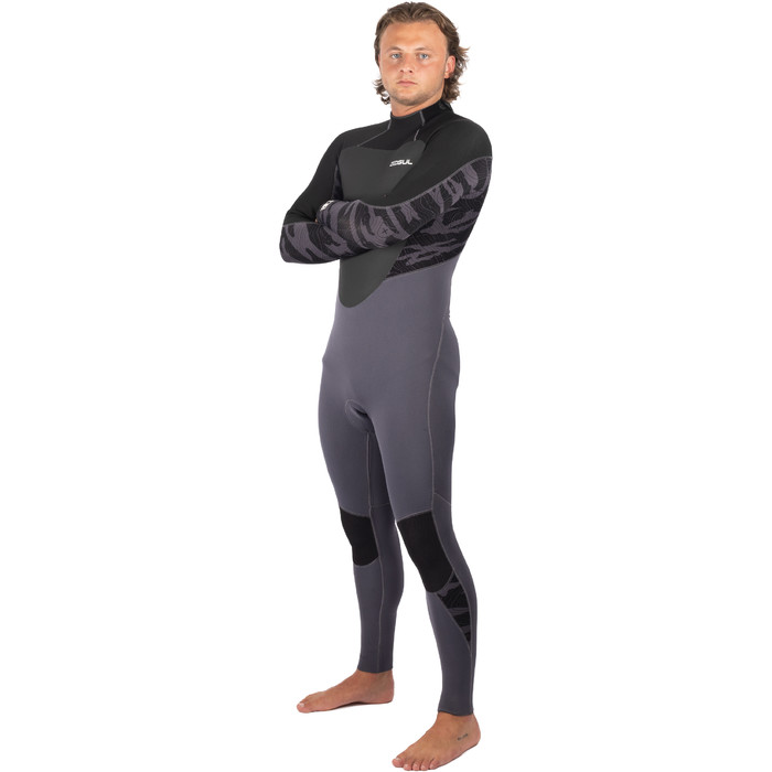 2024 Gul Mens Response 5/3mm GBS Back Zip Wetsuit RE1213-C1 - Grey / Black