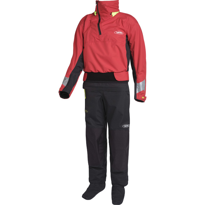 2024 Yak Strata Kayak Drysuit with Con Zip 6585 - Red / Black