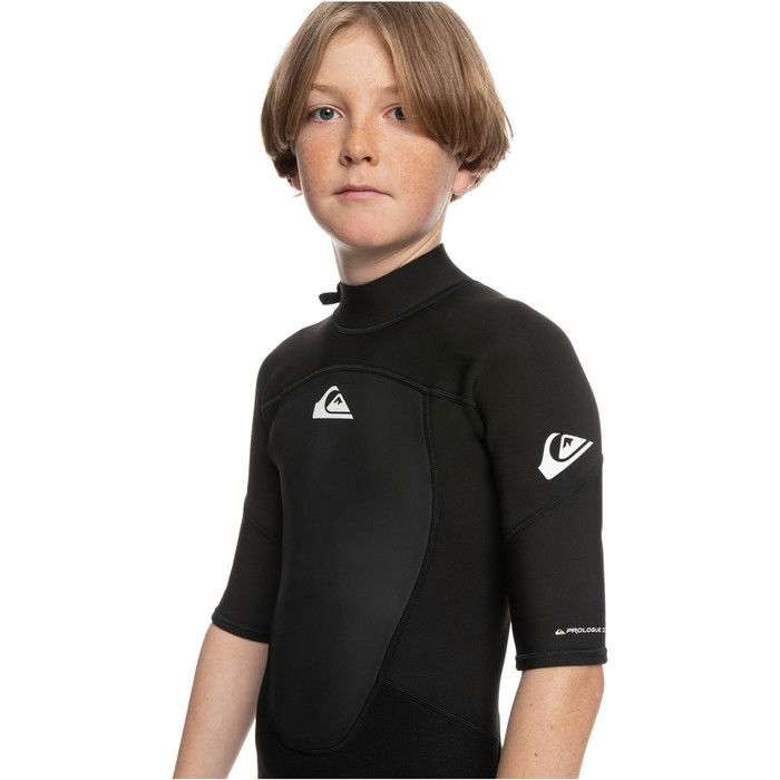 2024 Quiksilver Jungen Prologue 2mm Rckenreiverschluss Shorty Neoprenanzug EQBW503021 - Black