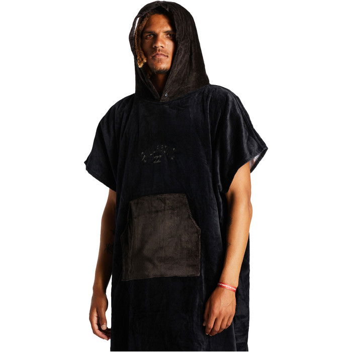 2024 Billabong Mens Hooded Towel Change Robe / Poncho ABYAA00220 - Black