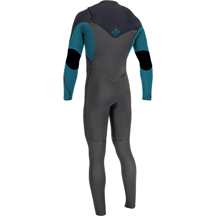 2024 O'Neill Youth Hyperfreak Fire 4/3mm Chest Zip Wetsuit 5523 - Midnight / Black / Tidepool