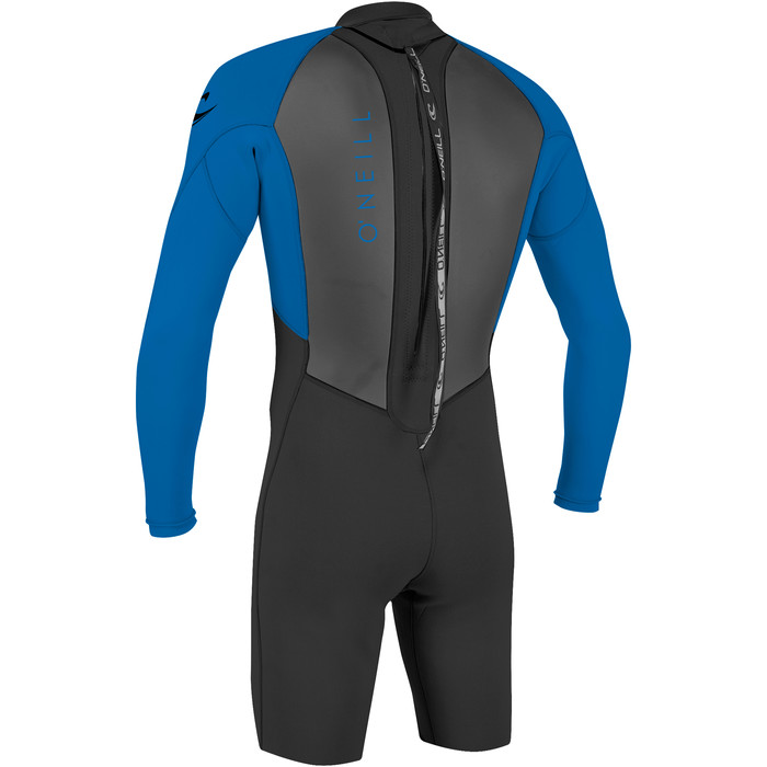 2024 O'Neill Youth Reactor II 2mm Long Sleeve Back Zip Shorty Wetsuit 5458 - Black / Ocean