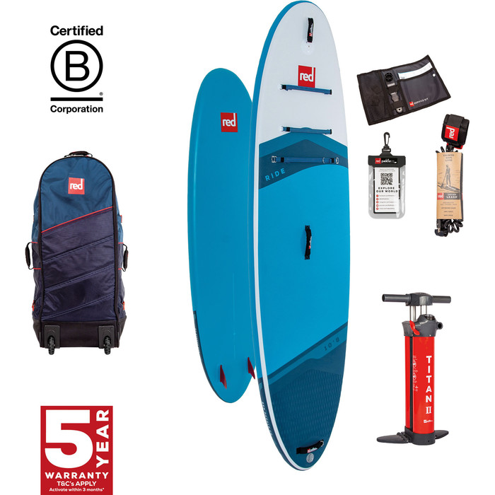 2024 Red Paddle Co 10'8'' Ride MSL Stand Up Paddle Board , Tasche & Pumpe 001-001-001-0101 - Blue