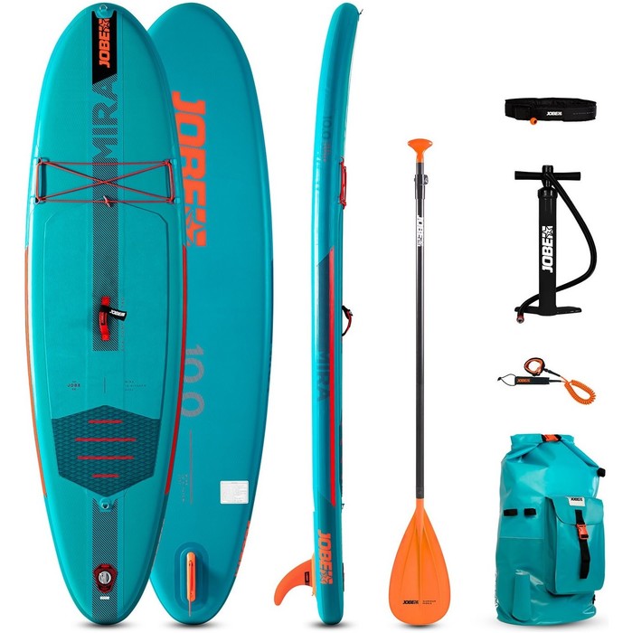 2024 Jobe Mira 10'0 Aufblasbares Sup Paddle Board Paket 486423002 - Board, Tasche, Pumpe, Paddel & Leine