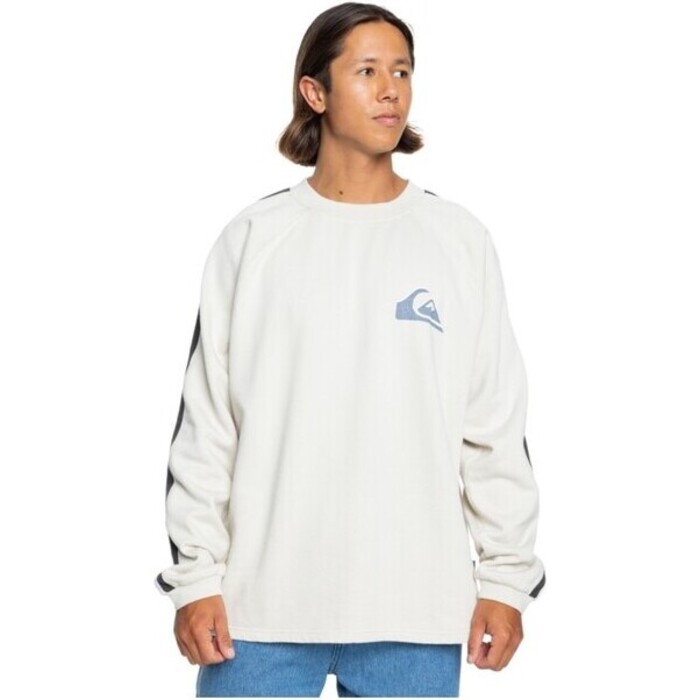 2024 Quiksilver Mens Galena Block Sweatshirt EQYFT04973 - Birch