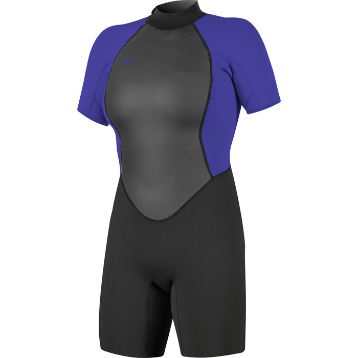 2024 O'Neill Women Reactor II 2mm Back Zip Shorty Wetsuit 5043 - Black / Cobalt