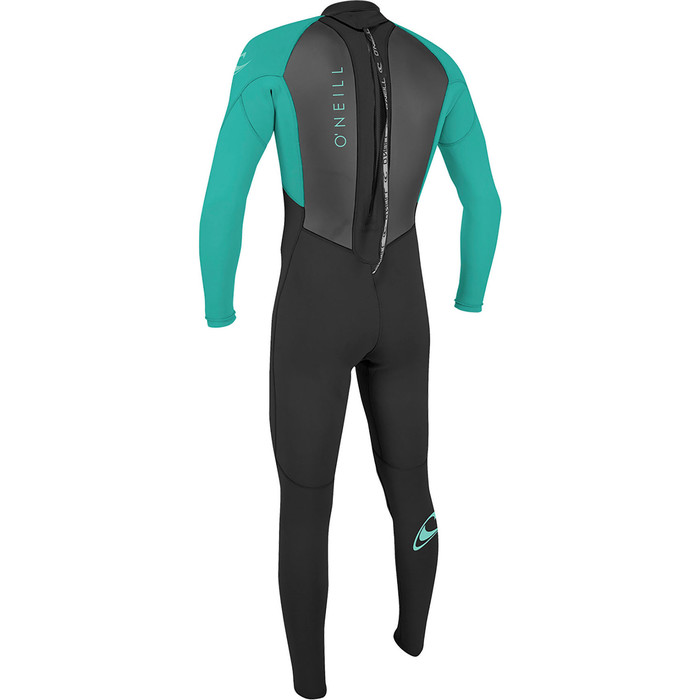 2024 O'Neill Youth Reactor II 3/2mm Back Zip Wetsuit 5044 - Black / Aqua