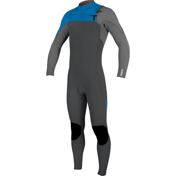 2024 O'Neill Youth Hyperfreak 4/3mm+ Chest Zip GBS Wetsuit 5351 - Graph / Smoke / Baliblue