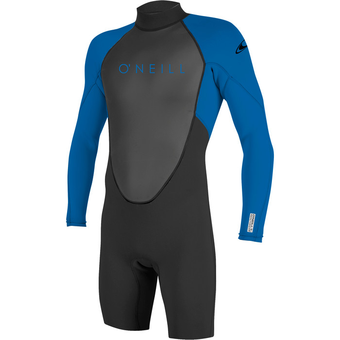 2024 O'Neill Youth Reactor II 2mm Long Sleeve Back Zip Shorty Wetsuit 5458 - Black / Ocean