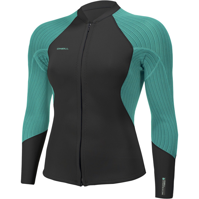 2024 O'Neill Womens Hyperfreak 2/1.5mm Front Zip Jacket 5563 - Raven / Opal