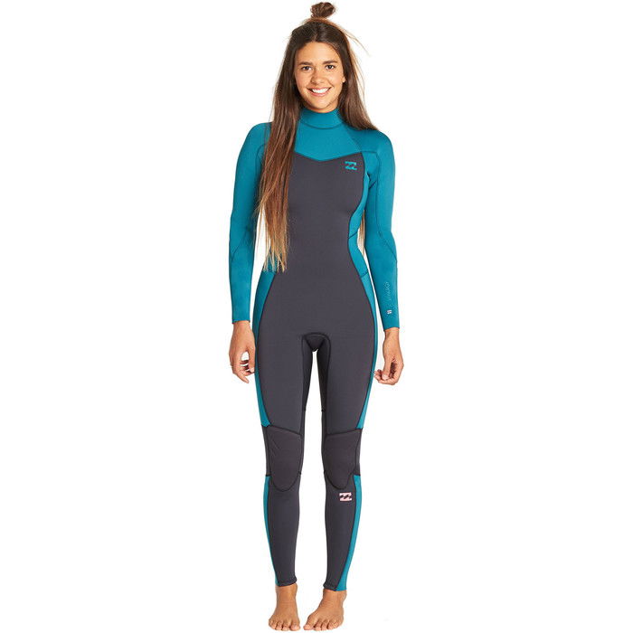 2019 Billabong Junior Girls Furnace Synergy 3/2mm Back Zip Flatlock Wetsuit Pacific N43B08